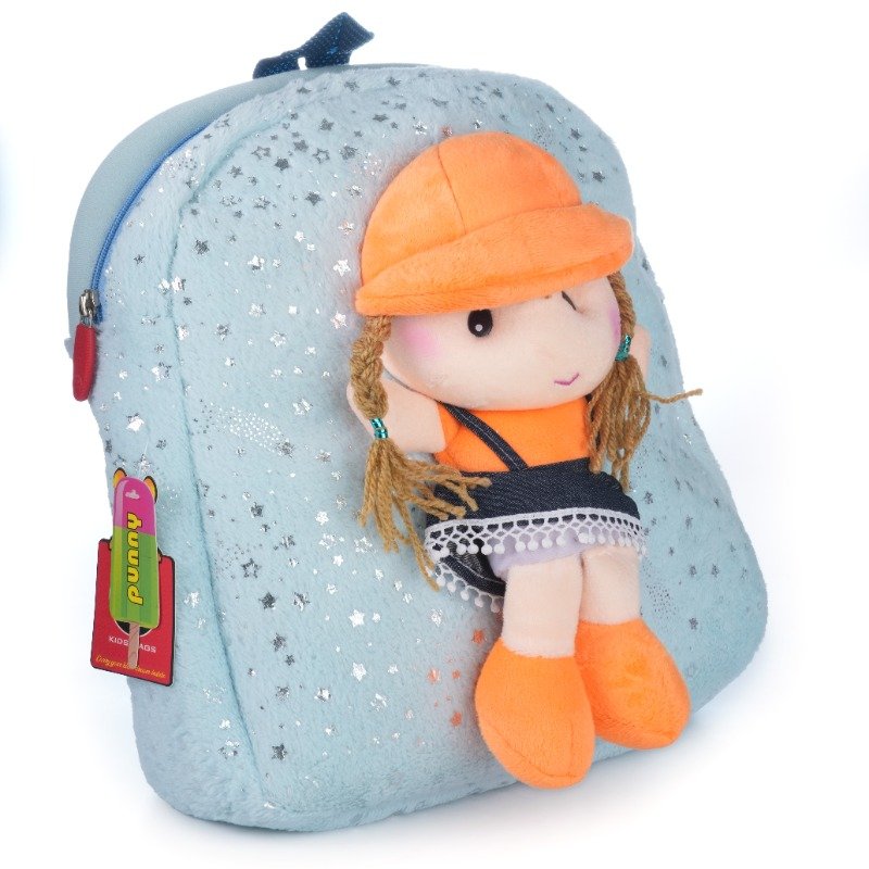 Punny Doll Plush Backpack for Kids – Soft Cute Doll Design School & Picnic Bag for Toddlers (Multiple Color Variants)